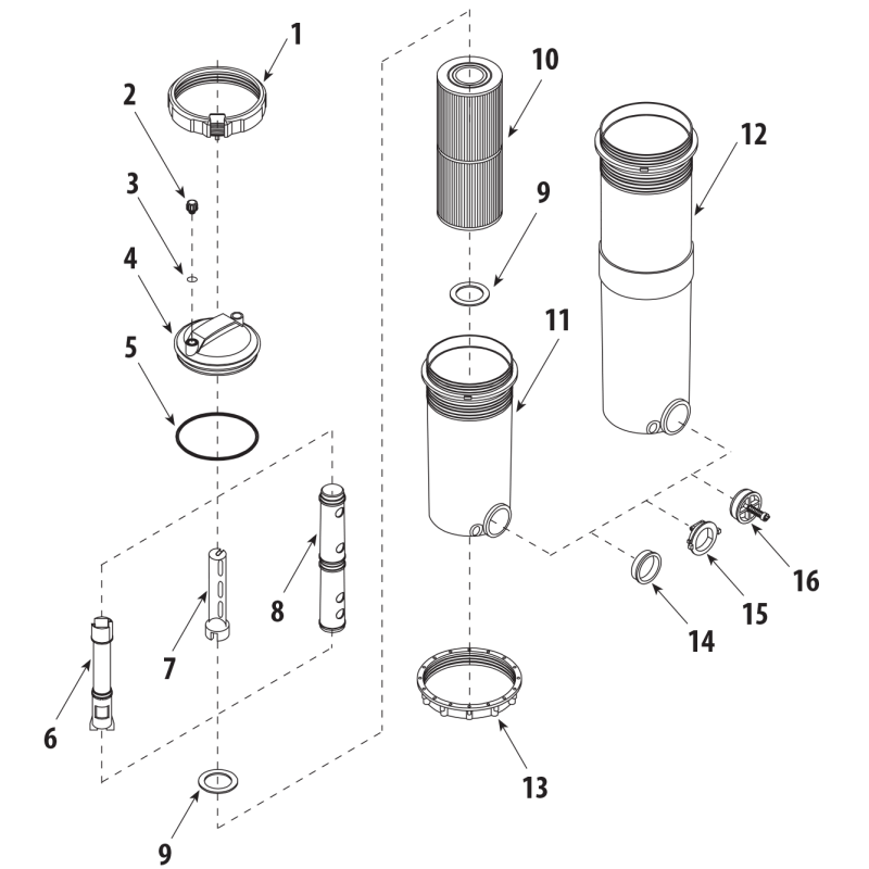 Filtre à cartouche TOP-LOAD 1"1/2 - 2"