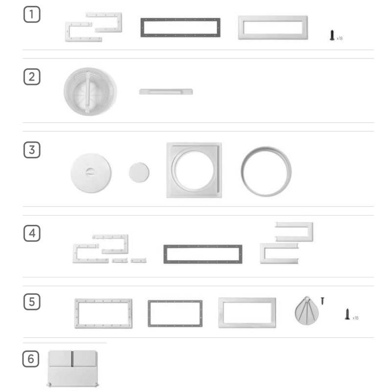 Skimmer liner - béton (miroir, angle et standard)