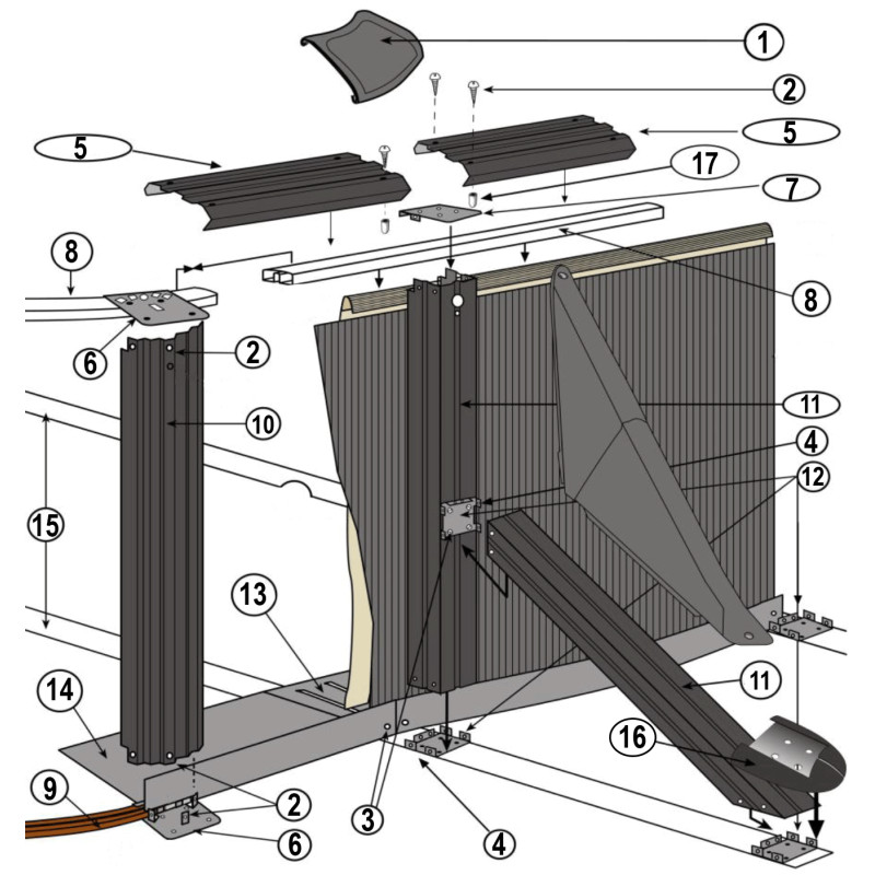 Structure latérale piscine ovale imitation pierre IRAKLION H.120