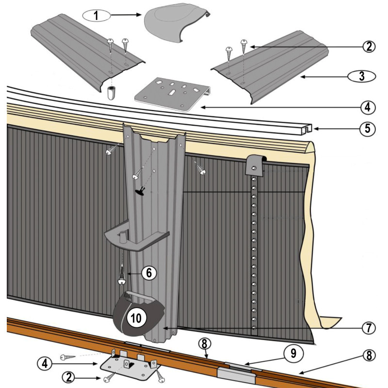 Structure piscine ronde imitation pierre SKYATHOS H.132