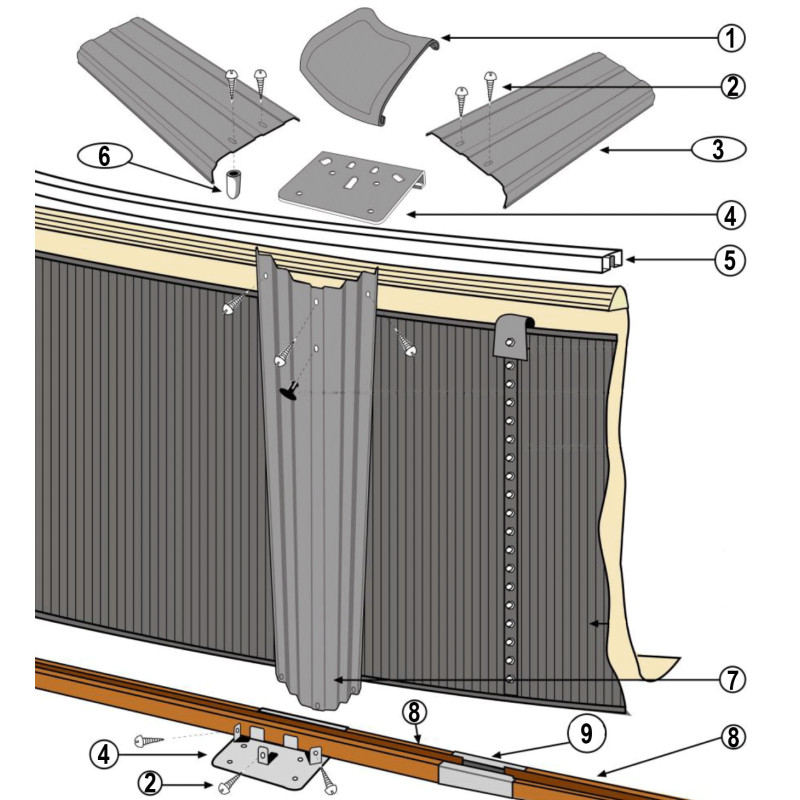 Structure piscine ronde imitation pierre IRAKLION H.120