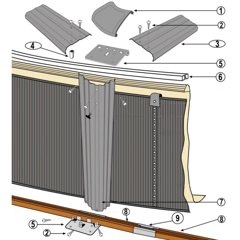 Structure piscine ronde RATTAN, BARBADOS H.120
