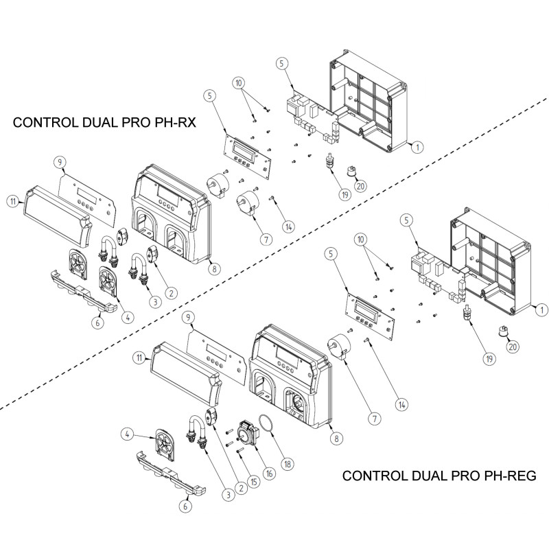 Panneau CONTROL DUAL PRO PH-RX, PH-REG